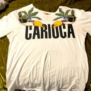 FARM RIO TOUCAN SHIRT MEDIUM EUC